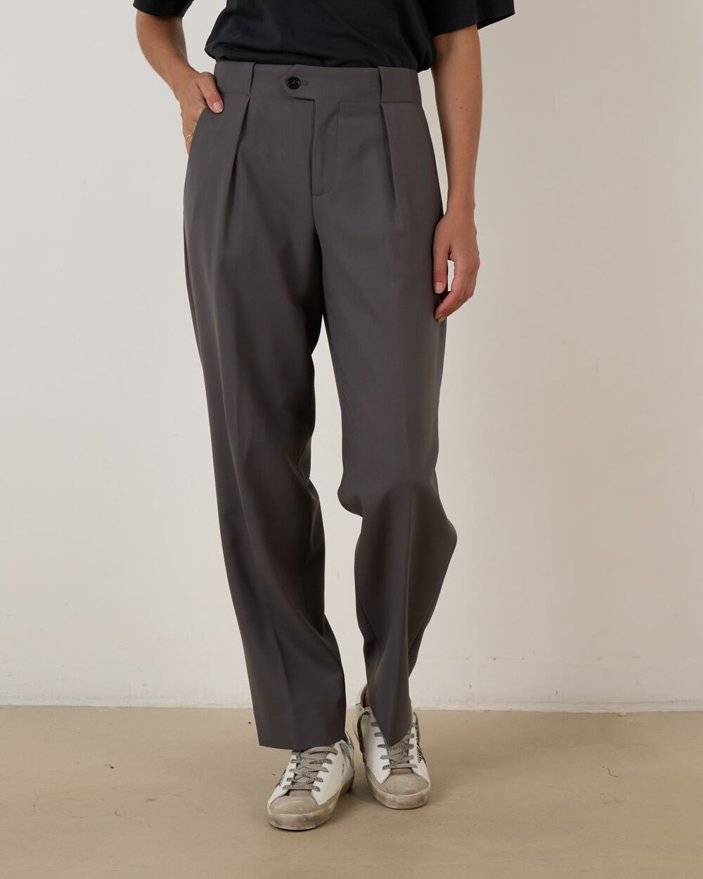 CLOSED	Mawson Wide Leg Trouser Pant in Led Grey 28 NWT Minimalist Old Money Corp